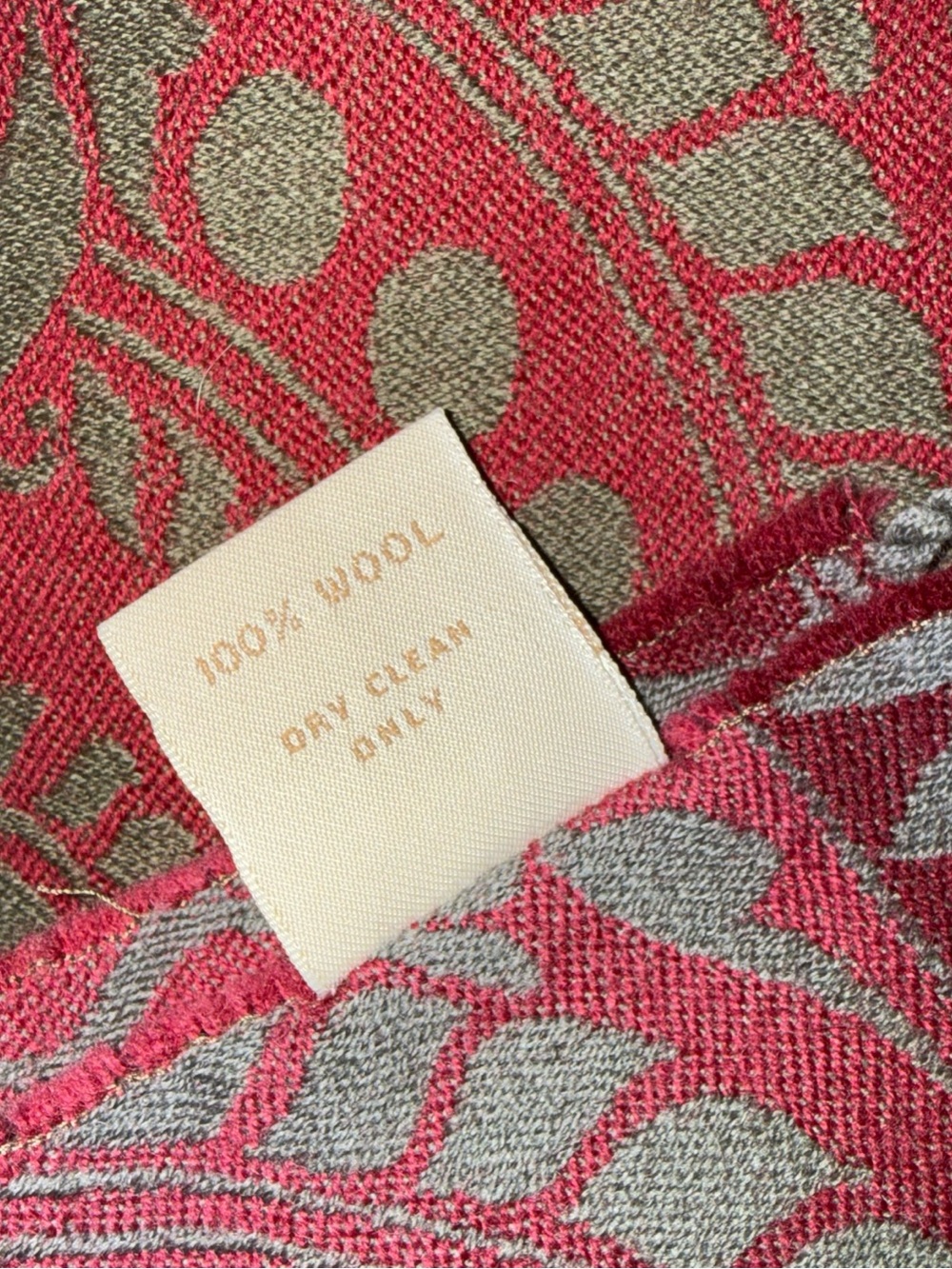 ANICHINI 100% WOOL LAP BLANKET THROW ITALY MAROON BURGUNDY OLIVE GREEN TASSE New